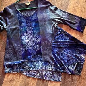 Elegant Blue Patterned Women's Top